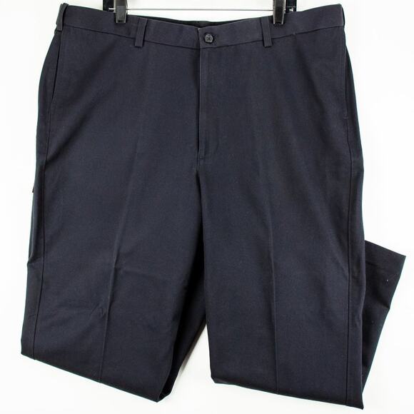 Savane Mens Straight Leg Performance Chinos 42x30 Wrinkle Free Navy Blue NWT